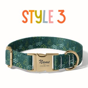 a dog collar with a name tag on it