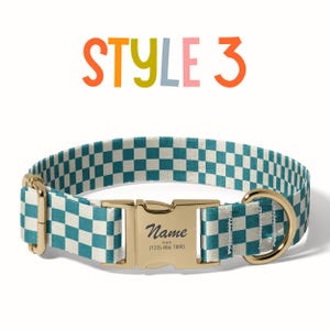 a dog collar with a name tag on it