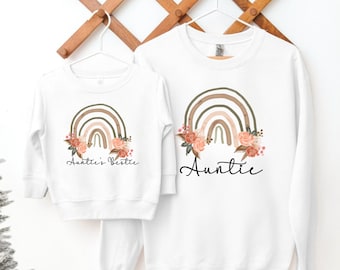 Matching Auntie & Baby Niece Sweatshirt Set Gift For Aunt From Niece and Nephew Toddler Personalized Tia Aunty Mini Baby Matching Set