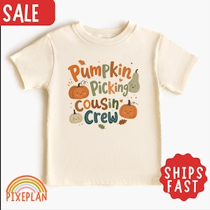 Pumpkin Picking Cousin Crew Shirt, Fall Cousin Crew Toddler Tee, Matching Cousin Halloween T-Shirt, Autumn Kids Gift
