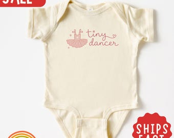 Baby T-shirtje met danseresmotief, ballerina babyrompertje, ballet tutu outfit voor pasgeborenen, kraamcadeau, dans T-shirt voor babymeisje