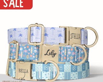 Beach Dog Collar Summer Dog Collar With Name Dog Collar Summer Vacation Dog Collar Matching Leash Collar for Small Medium Dog Collar PP-76