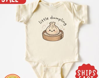 Little Dumpling Baby Bodysuit, Cute Dumpling Baby Shirt, Dim Sum Newborn Gift, Coming Home Outfit, Foodie Baby Shower Gift Neutral