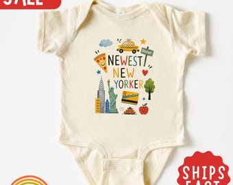 Newest New Yorker Baby Bodysuit, NYC Baby Shirt, New York Newborn Gift, Coming Home Outfit, New York Baby Shower Gift Neutral