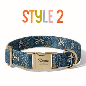 a dog collar with a name tag on it