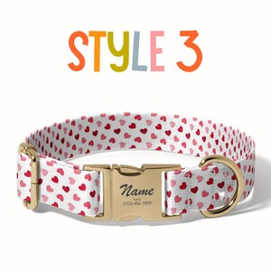 Heart Dog Collar And Leash Set Pink Valentine Dog Collar Love Dog Collar With Name Valentine Heart Custom Dog Collar Valentine's Day Gift