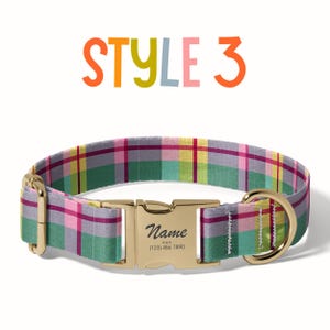 a dog collar with a name tag on it