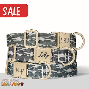 Camouflage Dog Collar Personalized Military Boy Dog Collar With Girl Dog Camo Collar With Engraved Collar Gift Tactical Dog Collar PP-84