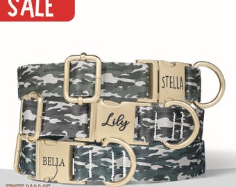 Camouflage Dog Collar Personalized Military Boy Dog Collar With Girl Dog Camo Collar With Engraved Collar Gift Tactical Dog Collar PP-84