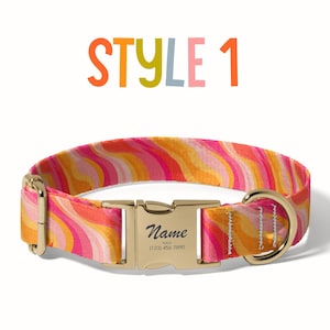 a dog collar with a name tag on it