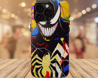 Symbiote multiversal : coque pour iPhone 15 14 13 12 11 Pro Max Mini Plus X, Samsung S24 Ultra, S23 S22 S21, coque de portable Venom, Spiderman