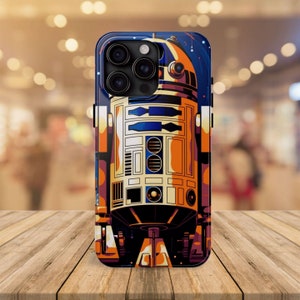 R2D2 Android: iPhone Impact-Defender Case for iPhone 15 Pro Max, 14, 13, 12, 11, XR, X, 7 - Samsung S24 Ultra, S23, S22, S21 Star Wars Case