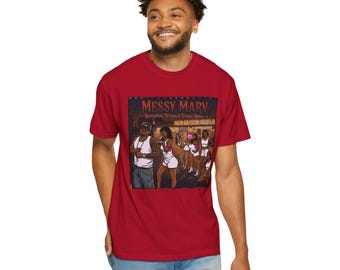 Messy Marv - Bandanna. Tattoo & Tongue Rings - Fog City Animations - Bay Area Rap - Music - SF Bay - Cartoon - Unisex -T-shirt