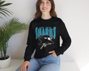San Jose Hockey - Vintage 90s - Sports- Hockey - Unisex Heavy Blend™ Crewneck Sweatshirt