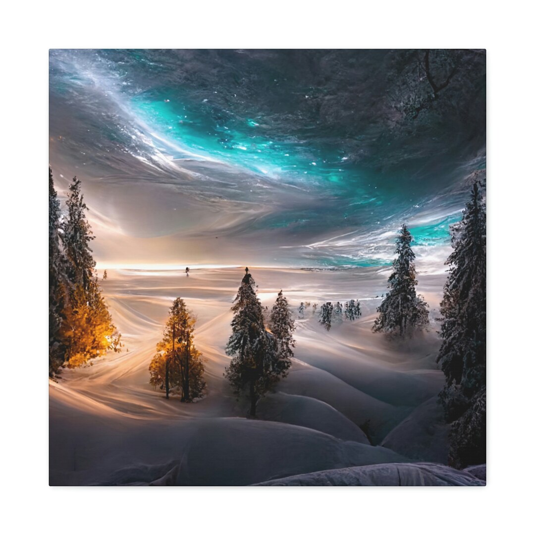 Premium Snowy Forest Canvas Print Majestic Winter Landscape With