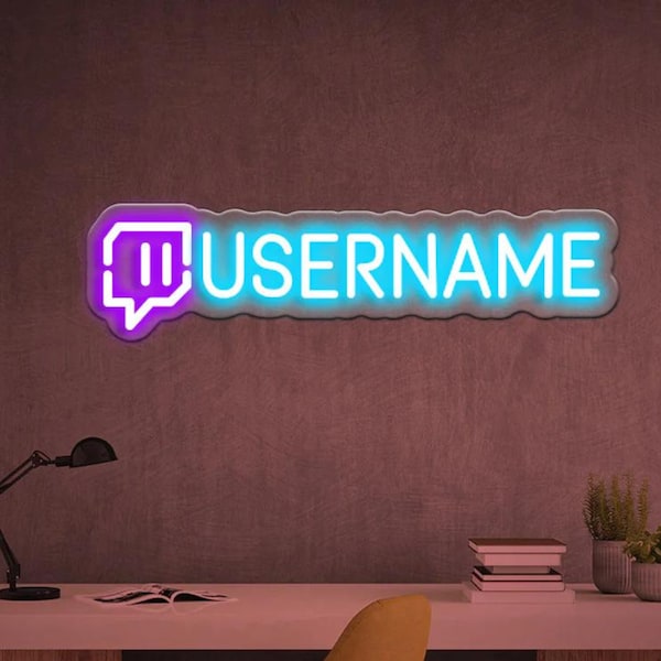 Custom Twitch Username Neon Sign Custom Gamer Tag Neon Led Sign Personalized Gift for Gamers Custom Social Media Name Tag Username Neon Sign