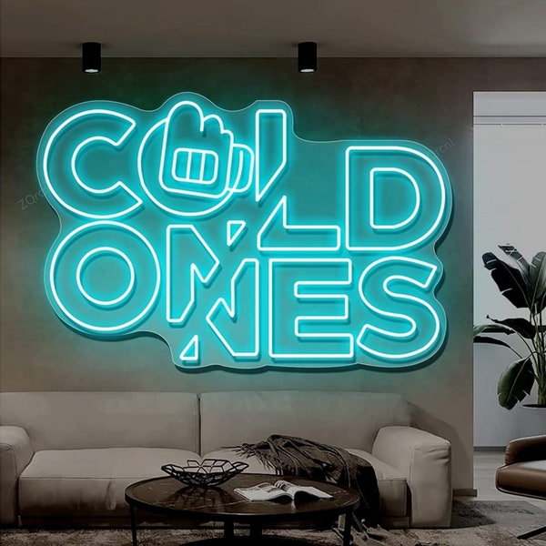 Cold Ones Neon Sign Personalized Gift Home Mini Bar Décor Business Neon Wall Decor Decoration Valentines Day Gift Create Your Cold Ones Bar