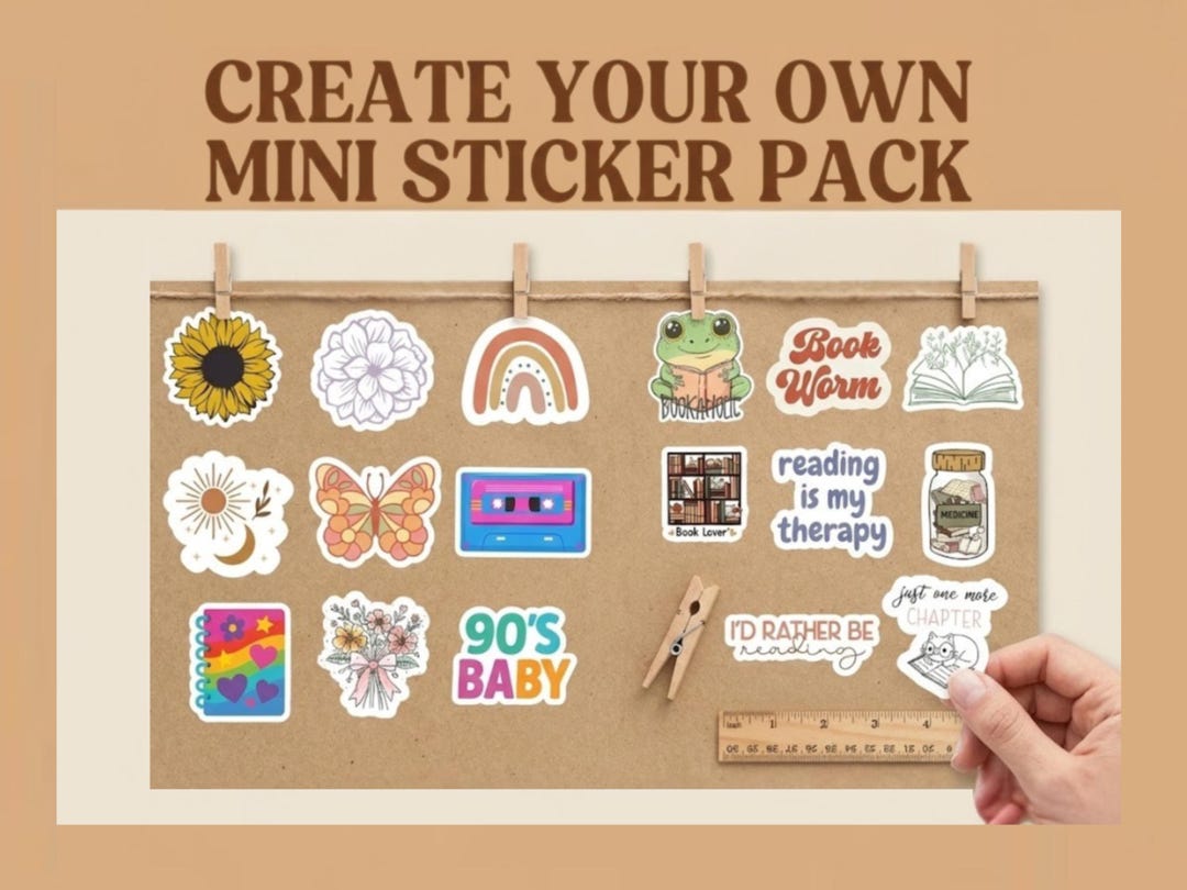 Build Your Own Mini Sticker Pack, Cozy Bookish Filler Stickers for ...