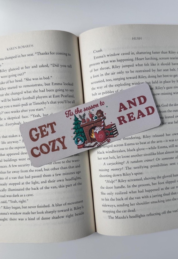 Get Cozy And Read Bookmark, Christmas Bookmark, Bookmark for books, Gift idea for readers, Bookworm gift, Cozy Readers, Cozy Bookmark