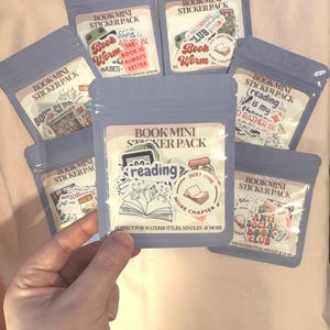 Bookish Mini Sticker Pack, Kindle Filler Stickers, BookTok Scrapbook Accessories, Book Club Favors. E-Reader Decor image 5