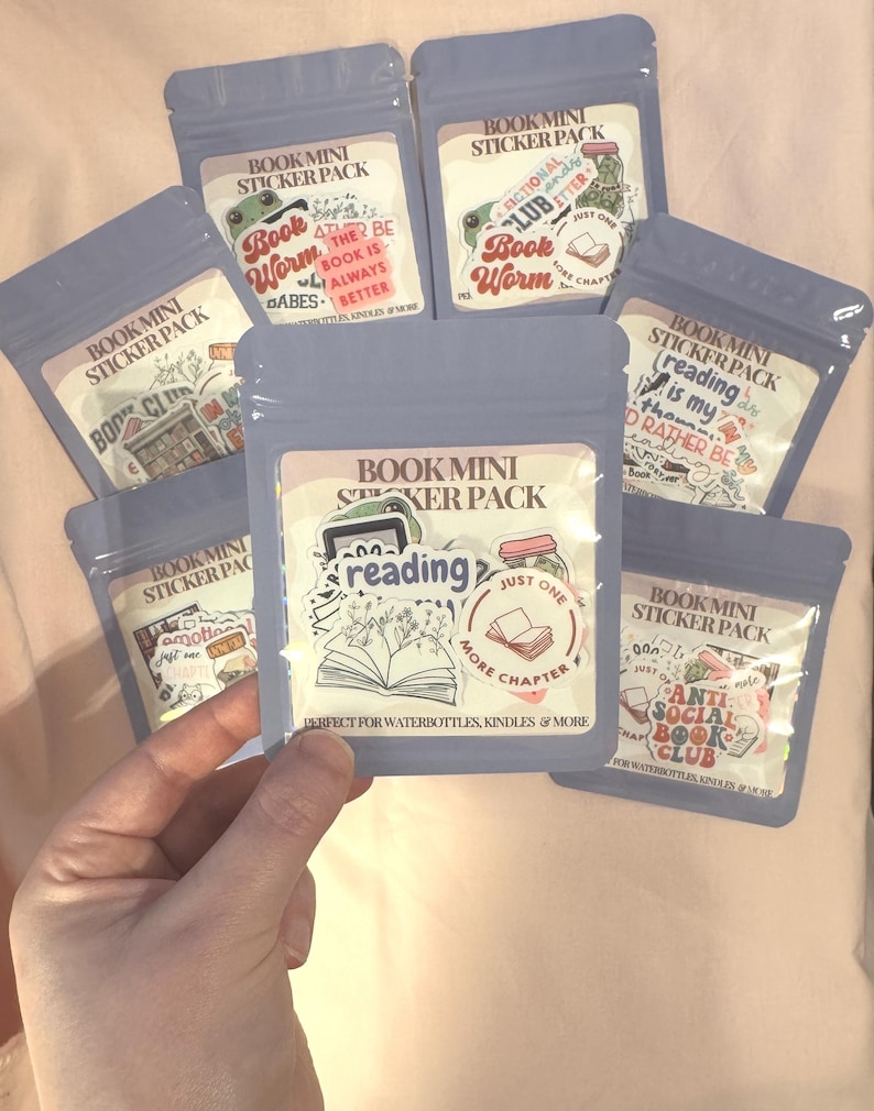Bookish Mini Sticker Pack, Kindle Filler Stickers, BookTok Scrapbook Accessories, Book Club Favors. E-Reader Decor image 5