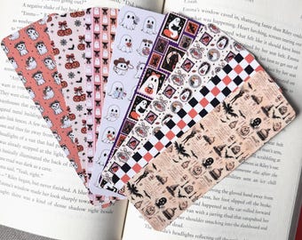 Halloween Bookmarks, Ghost Bookmarks, Checkered Bookmarks, Halloween Themed Bookmarks, Pumpkin Bookmarks, Cute bookmarks