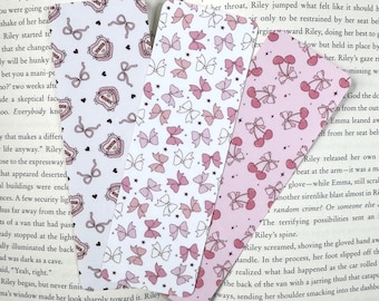 Bow Bookmarks, Cute Bow Bookmarks, Bookmarks for Bow Lovers, Girly Bookmarks, Bookmarks for Readers, Gift Idea for Book Lovers