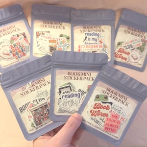 Bookish Mini Sticker Pack, Kindle Filler Stickers, BookTok Scrapbook Accessories, Book Club Favors. E-Reader Decor image 1