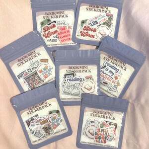 Bookish Mini Sticker Pack, Kindle Filler Stickers, BookTok Scrapbook Accessories, Book Club Favors. E-Reader Decor image 4