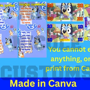 Bluey Food Labels Cards Bluey Themed Party Bundle (Blue Boy theme)
