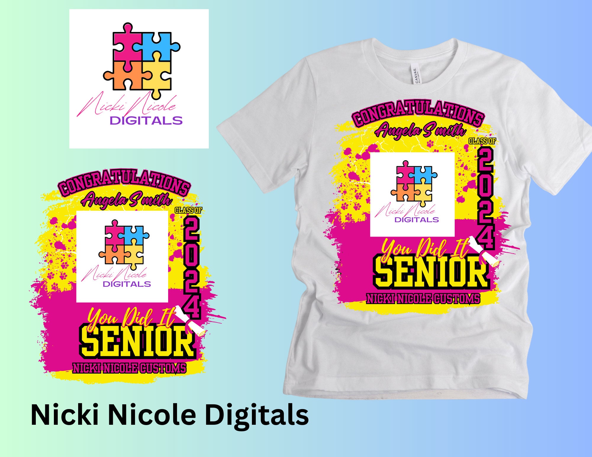 Editable Center Graduation T Shirt Template - Etsy
