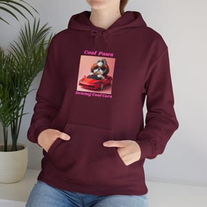 Cool Paws Driving Cool Cars unisex sweater met capuchon Shih Tzu