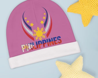 Philippines Baby Beanie Pink Background