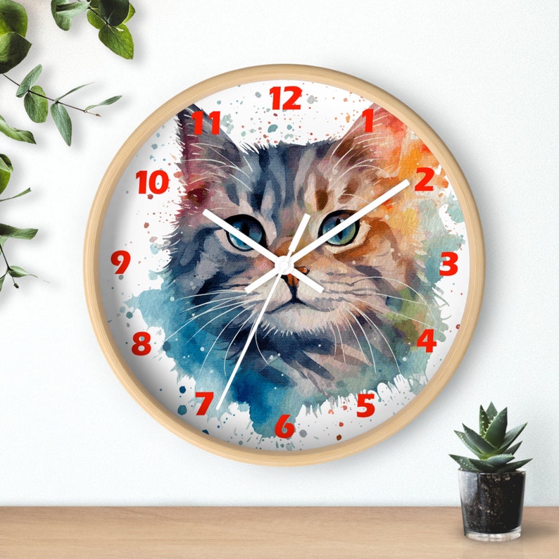 Fluffy Cat Wall Clock