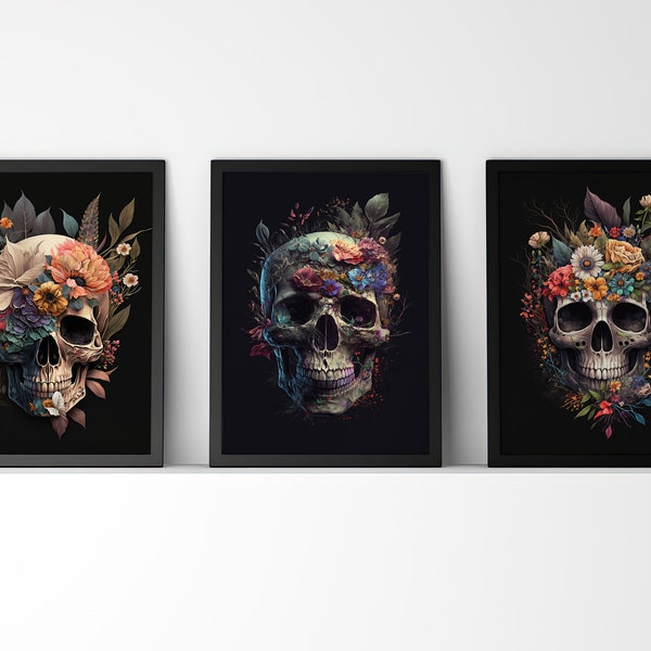 Skull Poster Etsy