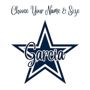 Star Cowboys Custom Name Vinyl Decal: Car, Truck, Home Decor