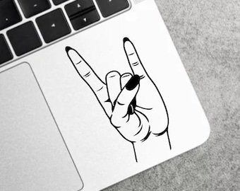 Rock On Hand Vinyl Decal - Waterproof Sticker for Laptop, Car, Truck