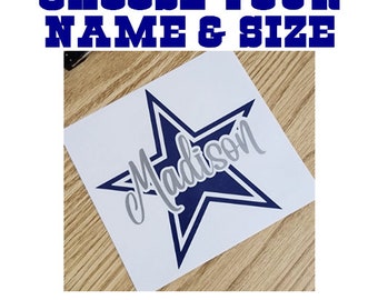 Cowboys Star Custom Personalized Name Vinyl Decal Window Sticker Car Truck Accessories Home Decor Electronics Appliances