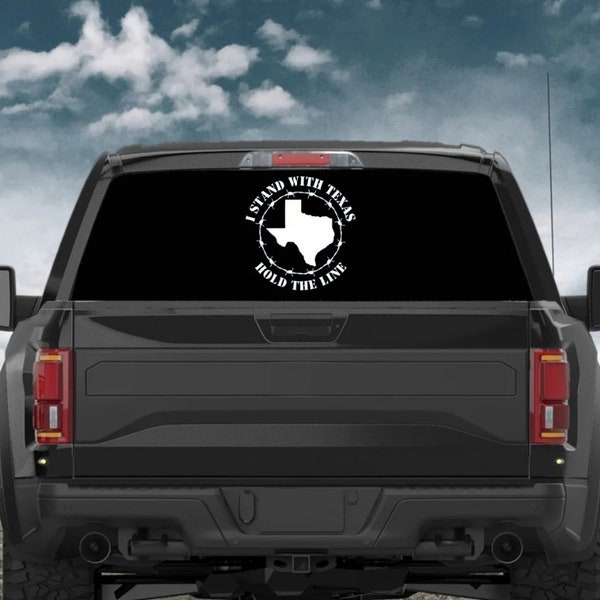 I Stand With Texas Hold The Line Border Crisis Razor Wire Patriotic Vinyl Decal for Cars, Trucks, Windows & MORE! Choose your color and size
