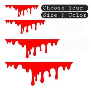 1 Pair Blood Slime Drip Waterproof Vinyl Decal - Cars, Trucks, Windows, Laptops, Tablets, Tumbler Cups