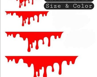 1 Pair Blood Slime Drip Waterproof Vinyl Decal - Cars, Trucks, Windows, Laptops, Tablets, Tumbler Cups