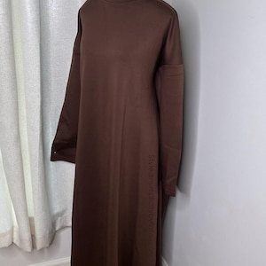 Polyester Abaya Dress: Modest Muslim Maxi Dress with Hijab