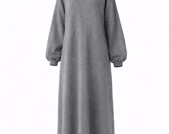 Warm Modest Abaya Dress for Women | Long Sleeve Maxi Abaya | Winter Islamic Dress | Loose Fit Everyday Abaya | Ramadan Eid Modest Wear