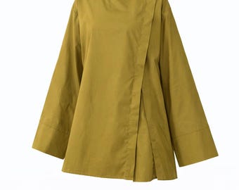 Modest Muslim Women Cotton Top | Oversized Loose Fit Tunic Blouse | Hijab Friendly Long Sleeve Shirt | Islamic Modest Clothing