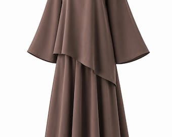 Asymmetrical Modest Skirt Set for Women | Lightweight Summer Abaya Set | Maxi Skirt & Oversized Top | Muslim Clothing USA | Elegant Two Piec