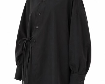 Oversized Summer Asymmetrical Cotton Modest Top | French Style Cotton Blouse | Lightweight Breathable Tunic | Women’s Modest Clothing