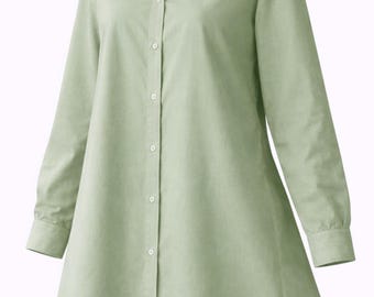 Oversized Cotton Blouse Modest Women | Loose Fit Modest Top Long Sleeve | Casual Minimalist Summer Shirt | Muslim Modest Clothing USA