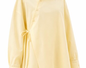 Oversized Summer Asymmetrical Cotton Modest Top | French Style Cotton Blouse | Lightweight Breathable Tunic | Women’s Modest Clothing