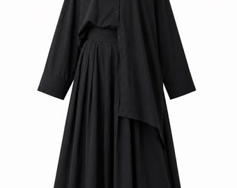 Oversized Cotton Blouse Modest Women | Loose Fit Modest Top Long Sleeve | Casual Minimalist Summer Shirt | Muslim Modest Clothing USA