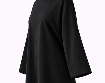 Oversized Cotton Top Modest Women | Flowy Loose Tunic Shirt | Lightweight Summer Blouse | Minimalist Modest Fashion